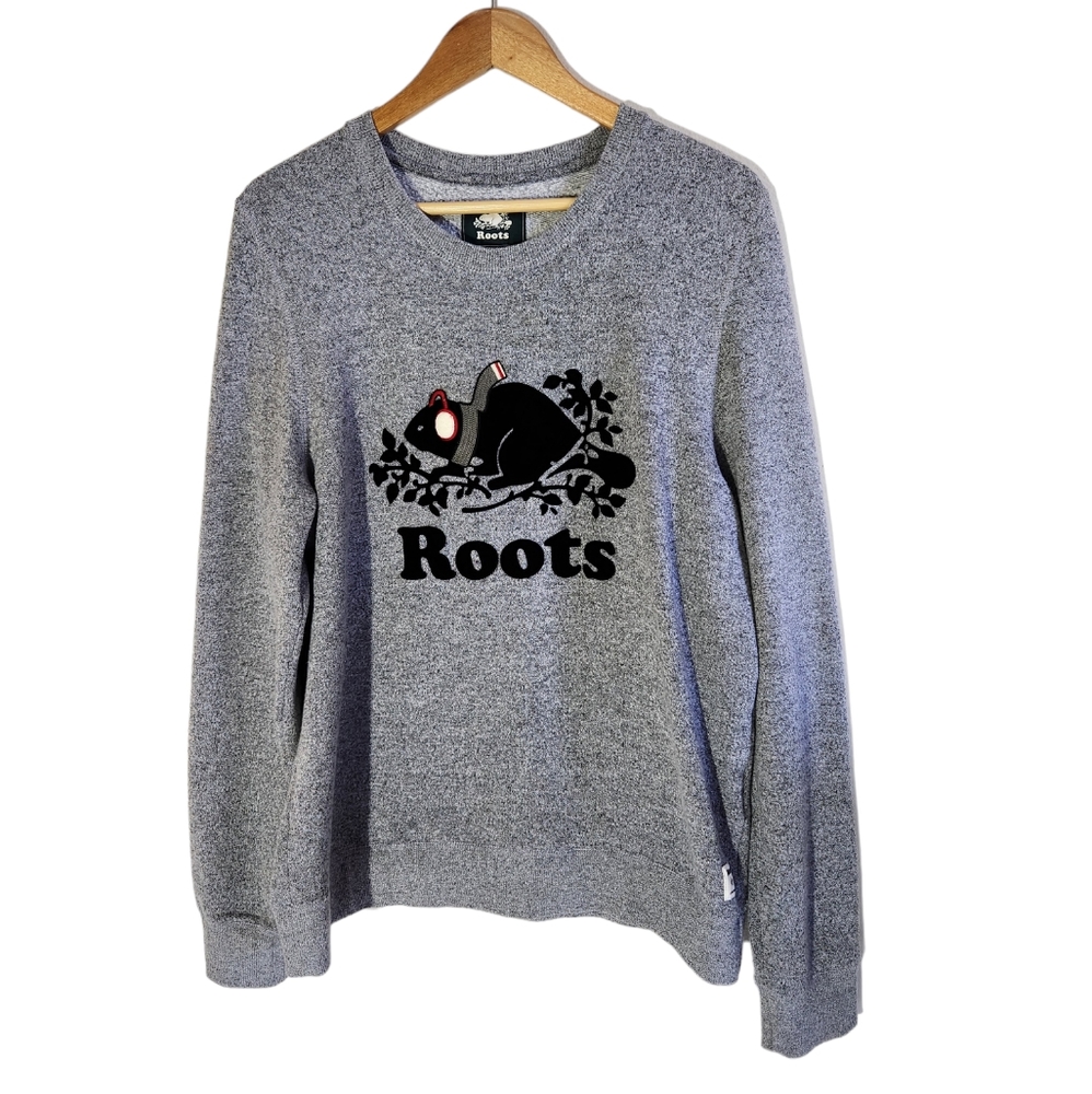 Roots Canada Men Sweater Organic  Size XL Super Soft Gray Color